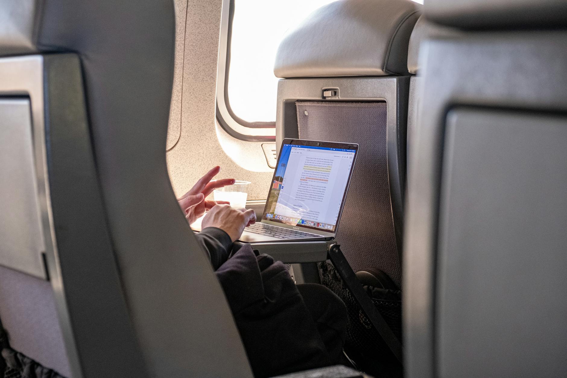 comfortable productivity on a plane