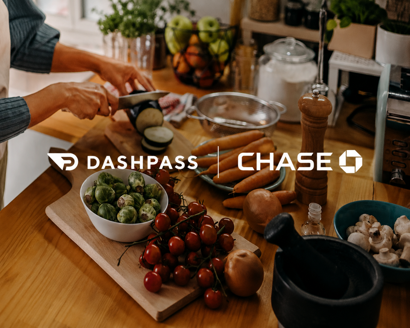 Chase DoorDash DashPass benefit shown on a phone with a Chase credit card